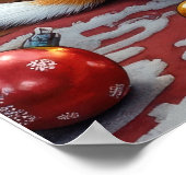 American English Foxhound Christmas Lights  ポスター (角)