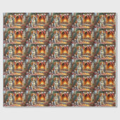 American English Foxhound Christmas Lights  ラッピングペーパー (フラット)