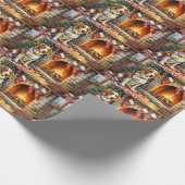 American English Foxhound Christmas Lights  ラッピングペーパー (角)