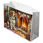 American English Foxhound Christmas Lights  ラージペーパーバッグ (裏面アングル)