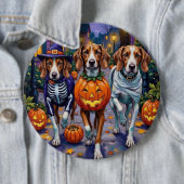 American English Foxhound In Halloween Costumes 缶バッジ (インサイチュ)