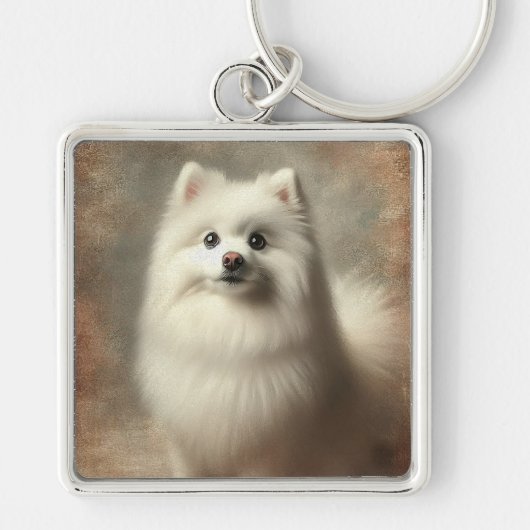 American Eskimo Dog キーホルダー (正面)