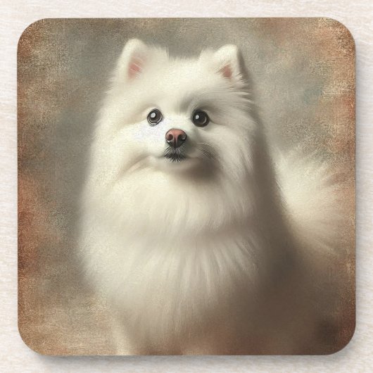 American Eskimo Dog コースター (正面)