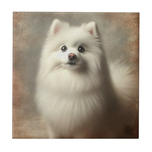 American Eskimo Dog タイル (正面)