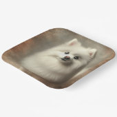 American Eskimo Dog ペーパープレート (傾斜あり)