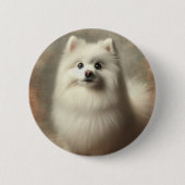 American Eskimo Dog 缶バッジ (正面)