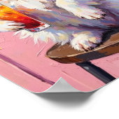 American Eskimo Dog Bar Scene, Funny Drinking Dog ポスター (角)