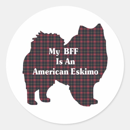 American Eskimo Dog BFFシール ラウンドシール (正面)
