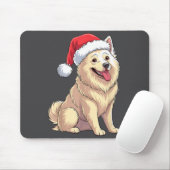 American Eskimo Dog Christmas Santa Hat Pet Dog Lo マウスパッド (マウス)
