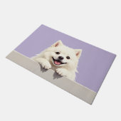 American Eskimo Dog Doormat Art ドアマット (アングル)