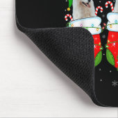American Eskimo Dog In Christmas Socks Funny Dog L マウスパッド (コーナー)
