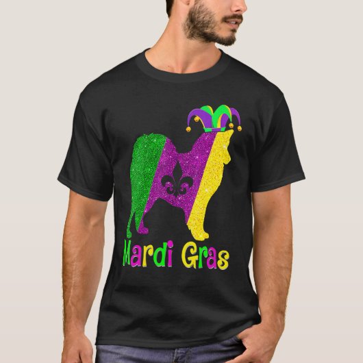 American Eskimo Dog Lover Mardi Gras Carnival Jest Tシャツ (正面)