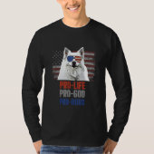 American Eskimo Dog Pro Life Pro God Pro Dogs Tシャツ (正面)