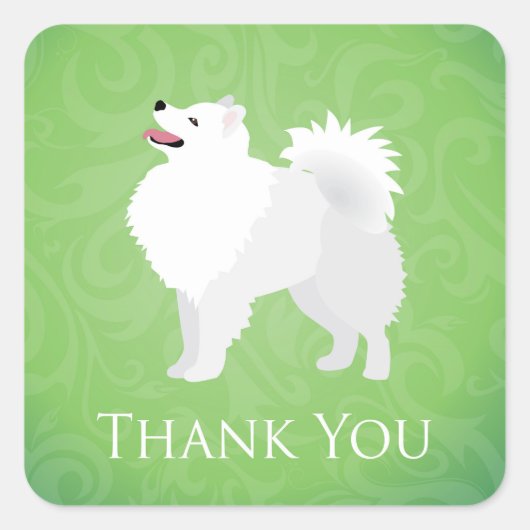 American Eskimo Dog - Thank You Stickers スクエアシール (正面)