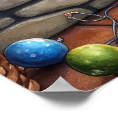 American Eskimo Fireplace with Christmas Lights ポスター (角)