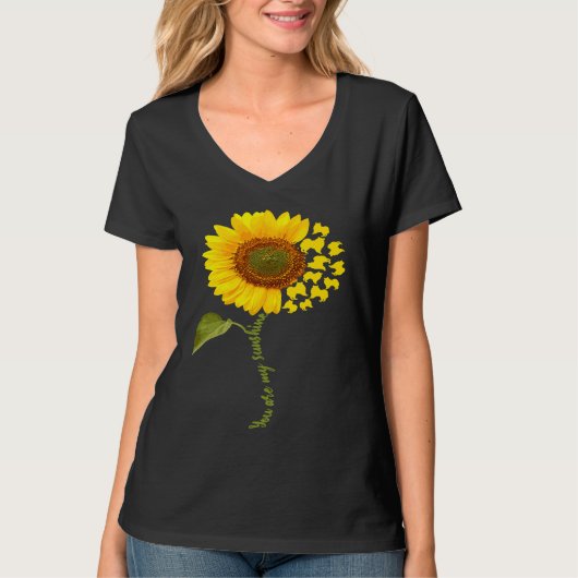 American Eskimo Sunflower Eskie Tシャツ (正面)