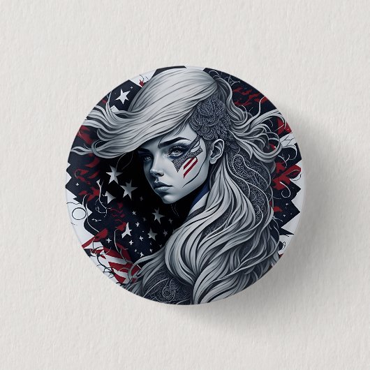 american fan 25 缶バッジ (正面)