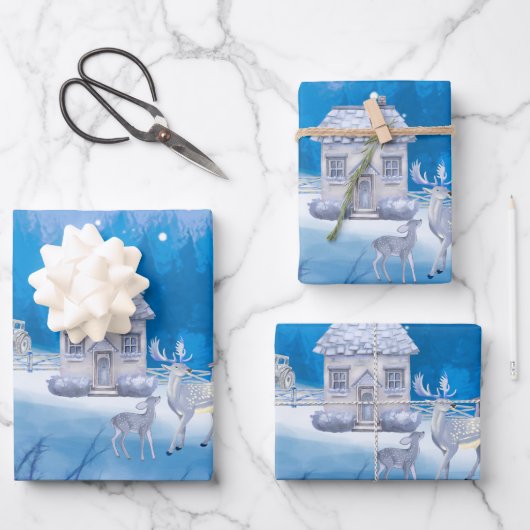 American Farm Wrapping Paper Flat Sheet Set of 3 ラッピングペーパーシート (正面)