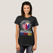American Filipino Flag Heart Phillipines Patriot Tシャツ (正面フル)