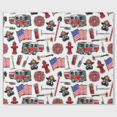 American Firefighting Pattern ラッピングペーパー (フラット)