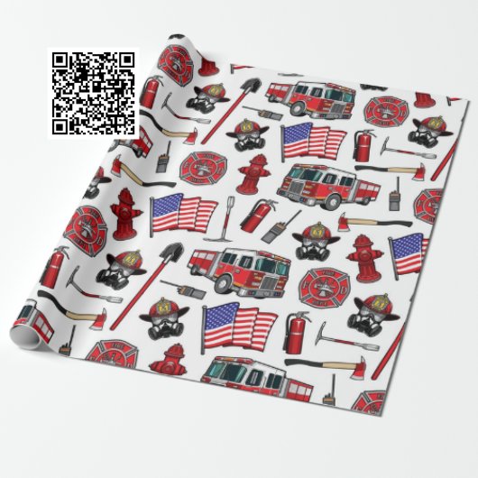 American Firefighting Pattern ラッピングペーパー