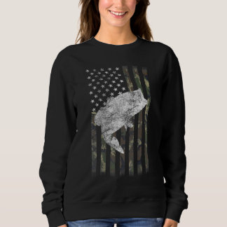 American Fish Fishing Patriotic USA Flag For Men W スウェットシャツ