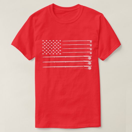 American Fishing Rod Flag Fisherman Us 11  Tシャツ (デザイン正面)