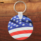 American Flagでは、写真の追加や文字のアップロードが可能 キーホルダー (正面)