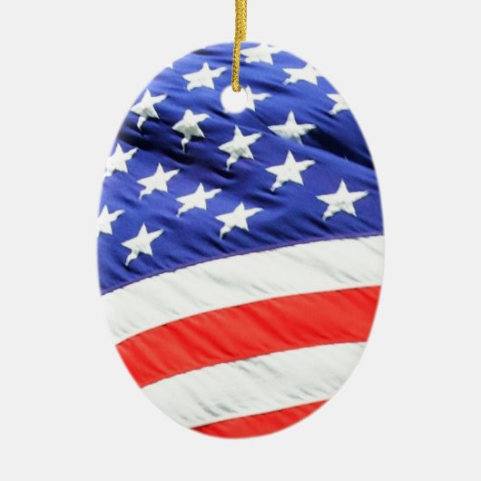 American Flagでは、写真の追加や文字のアップロードが可能 セラミックオーナメント (正面)