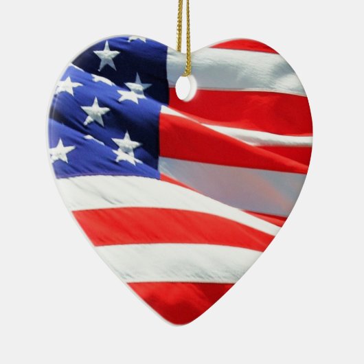 American Flagでは、写真の追加や文字のアップロードが可能 セラミックオーナメント (右)