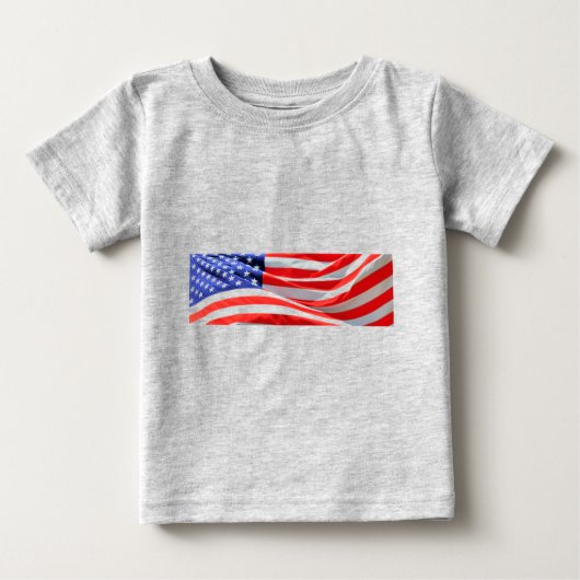 American Flagでは、写真の追加や文字のアップロードが可能 ベビーTシャツ (正面)