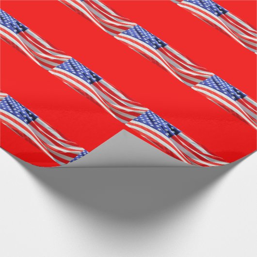 American Flagでは、写真の追加や文字のアップロードが可能 ラッピングペーパー (角)