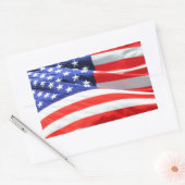 American Flagでは、写真の追加や文字のアップロードが可能 長方形シール (封筒)