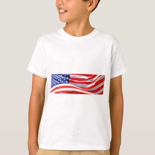 American Flagでは、写真の追加や文字のアップロードが可能 Tシャツ (正面)