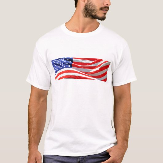 American Flagでは、写真の追加や文字のアップロードが可能 Tシャツ (正面)
