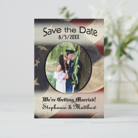 American Flag日付を写真付きで保存 セーブザデート (スタンド正面)