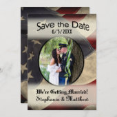 American Flag日付を写真付きで保存 セーブザデート (正面/裏面)