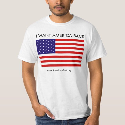 american_flag、私はアメリカの背部、www.freedomが…ほしいと思います tシャツ (正面)