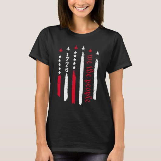 American Flag 1776 We The People Patriotic 4th of  Tシャツ (正面)