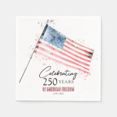American Flag 250 Years Freedom 4th of July Party スタンダードカクテルナプキン (正面)