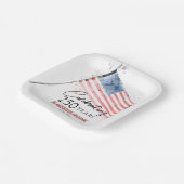 American Flag 250 Years Freedom 4th of July Party ペーパープレート (傾斜あり)