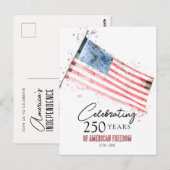 American Flag 250 Years Freedom 4th of July Party ポストカード (正面/裏面)