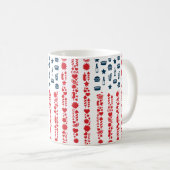 american flag 4th july picnic コーヒーマグカップ (正面右)