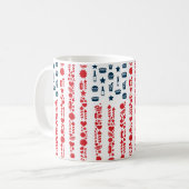 american flag 4th july picnic コーヒーマグカップ (正面左)