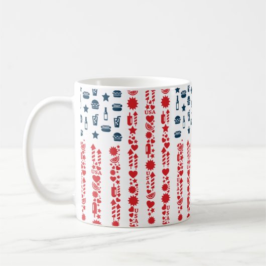 american flag 4th july picnic コーヒーマグカップ (左)