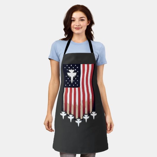 American Flag 4th of July-65079 エプロン (着用した状態)