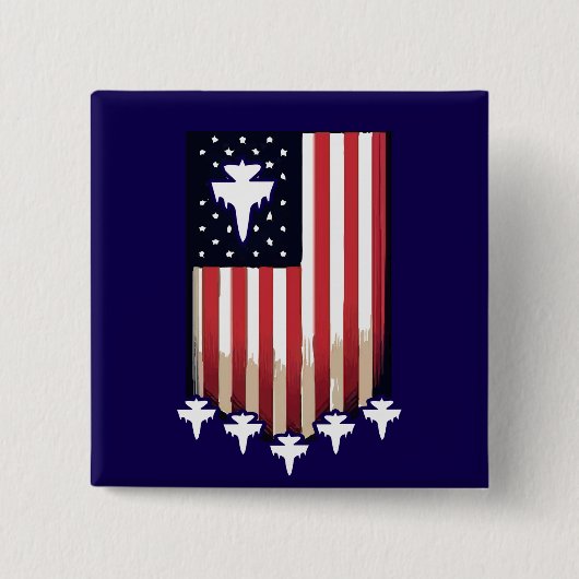 American Flag 4th of July-65079 缶バッジ (正面)