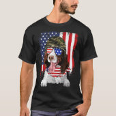 American Flag 4th Of July English Springer Spaniel Tシャツ (正面)