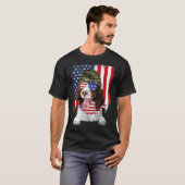 American Flag 4th Of July English Springer Spaniel Tシャツ (正面フル)