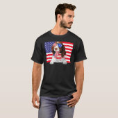 American Flag 4th Of July English Springer Spaniel Tシャツ (正面フル)